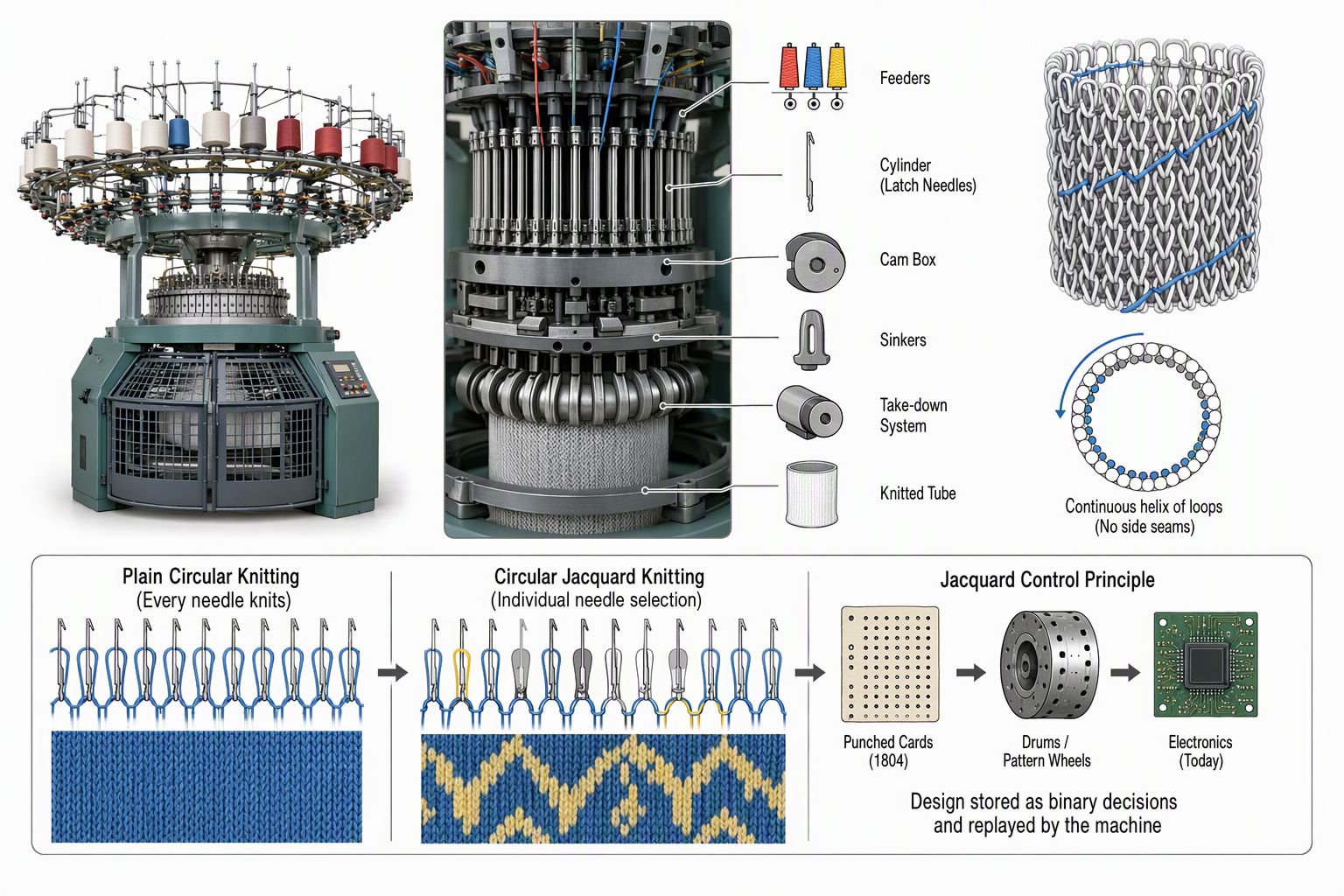 &iquest;Qu&eacute; es una m&aacute;quina de tejer circular Jacquard?
